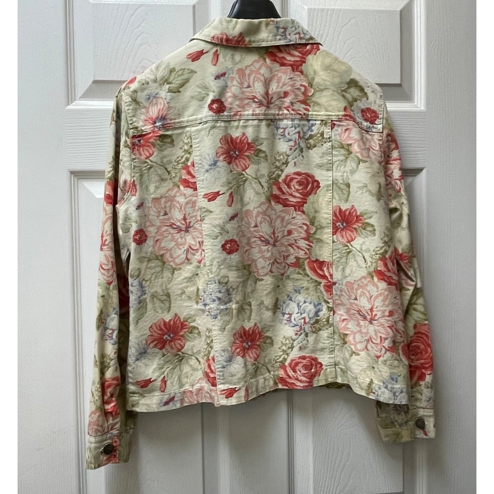 Vintage Coldwater Creek Med Floral Tapestry Jacket Cottagecore Cropped Boho 90's - Picture 6 of 13